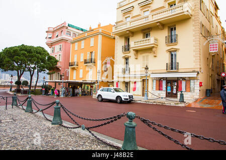 La construction dans la vieille ville près du Palais Princier (Palais du Prince) à Monte Carlo, Monaco Banque D'Images