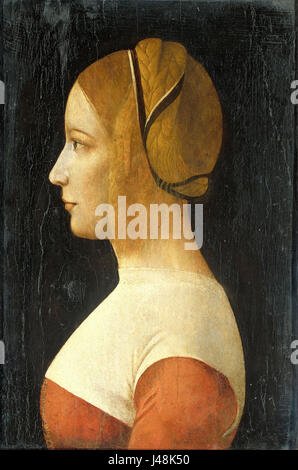 Ambrogio de Predis young blonde woman face vers la gauche Banque D'Images