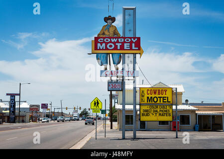 Amarillo, Texas - 8 juillet 2014 : Le vieux cowboy Motel le long de la célèbre Route 66 dans l'Amarillo, Texas, USA. Banque D'Images