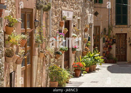 Ruelle au centre-ville de Soller, Majorque, Espagne Banque D'Images