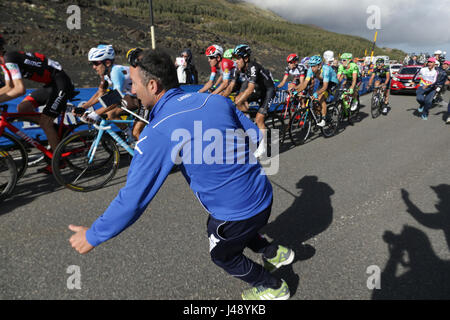 Etna, Italie - Mai 08, 2017. 100e Giro d'Italia, l'étape 4 Banque D'Images