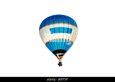 Une image aux couleurs vives Hot-Air Balloon survolant un jardin en Alsager Cheshire England Royaume-Uni UK Banque D'Images