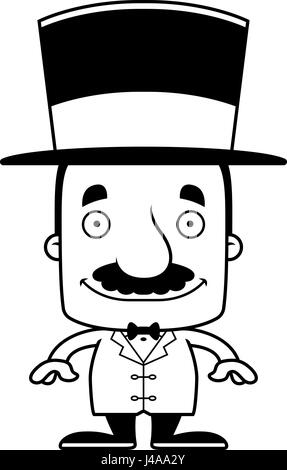 Un dessin animé the ringmaster man smiling. Illustration de Vecteur