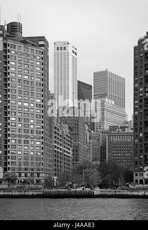 Le noir et blanc vue de Manhattan Banque D'Images