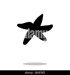 Étoile de milles marins silhouette noire animal Illustration de Vecteur