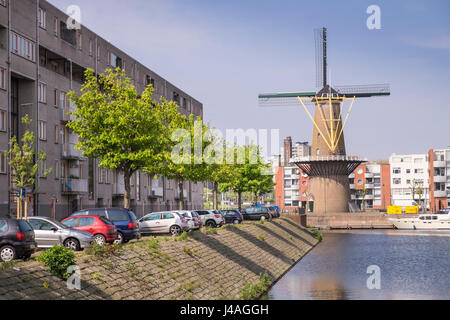 Moulin à Delfshaven, Rotterdam, Pays-Bas. Banque D'Images