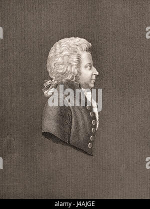 Wolfgang Amadeus Mozart, 1756 - 1791. Musicien et compositeur autrichien. Banque D'Images