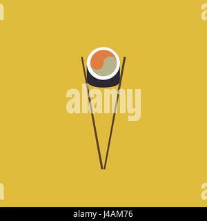 Futomaki avec des baguettes vector Illustration de Vecteur