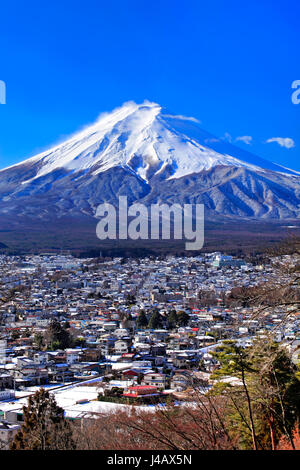 Vue depuis le mont Fuji Japon Yamanashi ville Fujiyoshida Banque D'Images