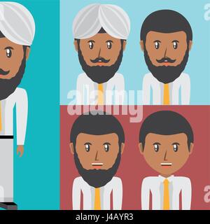 Définir la diversité hommes d'avatars Illustration de Vecteur