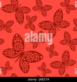 Modèle transparent avec papillons Illustration de Vecteur