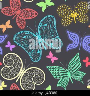 Modèle transparent avec papillons Illustration de Vecteur