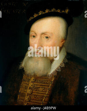 Ce portrait représente Robert Dudley (1532-1588), le 1er comte de Leicester, éminent noble anglais et proche confident de la reine Elizabeth I. L'œuvre fait partie de la collection du Rijksmuseum. Banque D'Images