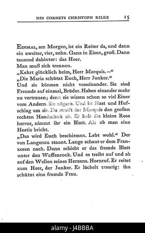 Rilke Die Weise von Liebe und Tod des cornets Christoph Rilke 13 Banque D'Images