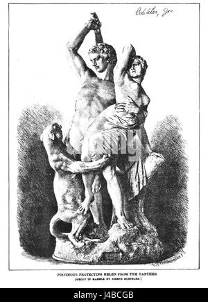 L'œuvre 'Pirtithous Kampf um Helena' de Richard Brenndamour et Joseph Echteler dépeint une scène de la mythologie grecque, se concentrant sur la bataille pour Hélène de Troie. La pièce illustre le conflit mythologique entre les forces de Pirtithous et d'autres figures clés de la guerre de Troie, mettant en évidence la tension dramatique et les références historiques de l'histoire. Banque D'Images