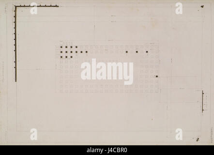 Le plan du temple de Jupiter Olympius, tel que représenté par Stuart James et Revett Nicholas en 1794, montre seulement les sections du temple qui existent encore au moment du dessin, avec les parties restantes ombragées pour illustrer leur statut. Banque D'Images