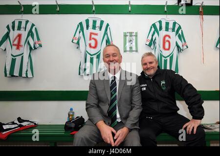 TOM WADE & COLIN MYERS BLYTH MANAGER ASSISTANT & CROFT MANA PARK BLYTH ANGLETERRE 03 Janvier 2015 Banque D'Images