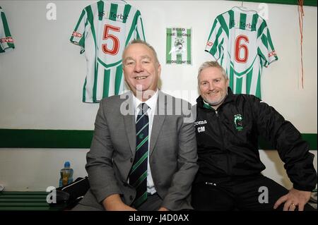 TOM WADE COLIN MYERS BLYTH SPARTANS MANAGER BLYTH SPARTANS MANAGER & ARMENTIERES CROFT PARK BLYTH ANGLETERRE 03 Janvier 2015 Banque D'Images