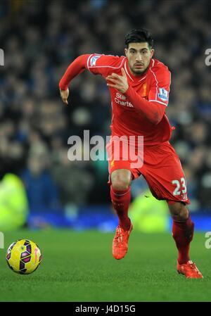 EMRE POUVEZ LIVERPOOL FC LIVERPOOL FC Everton GOODISON PARK ANGLETERRE 07 Février 2015 Banque D'Images