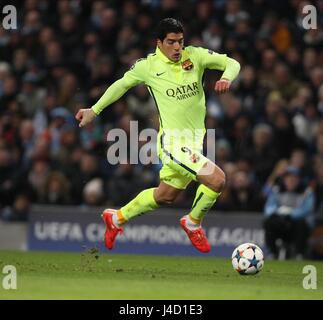 LUIS SUAREZ FC Barcelone stade Etihad MANCHESTER EN ANGLETERRE 24 Février 2015 Banque D'Images