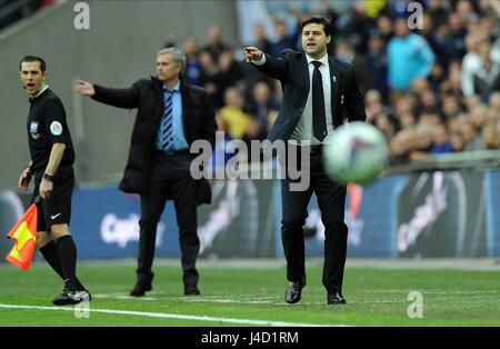 TOTTENHAM HOTSPUR MANAGER MAUR CHELSEA V Tottenham Hotspur WEMBLEY Londres Angleterre 01 Mars 2015 Banque D'Images