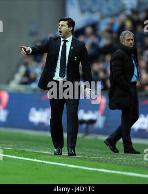 TOTTENHAM HOTSPUR MANAGER MAUR CHELSEA V Tottenham Hotspur WEMBLEY Londres Angleterre 01 Mars 2015 Banque D'Images