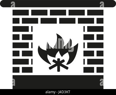 Icône d'une cheminée. Foyer et cheminée, le feu, la cheminée, symbole de la chaleur. Modèle plat. - Stock Vector Illustration de Vecteur