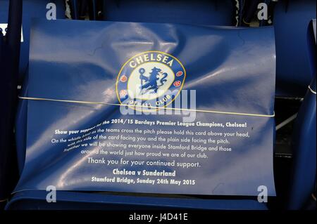 Laisser un message Chelsea FC Chelsea V SUNDERLAND et stade de Stamford Bridge Londres Angleterre 24 Mai 2015 Banque D'Images