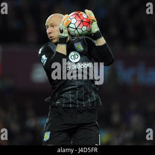 ASTON VILLA GARDIEN BRAD GU ASTON VILLA V MANCHESTER UNITE VILLA PARK BIRMINGHAM ENGLAND 14 Août 2015 Banque D'Images