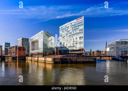 Mirror-publishing company building dans le Ericusspitze dans la ville portuaire de Hambourg, Allemagne, Europe, un Spiegel-Verlagsgebaeude Ericusspitze dans der Banque D'Images