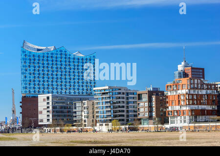 Elbphilharmonie et maisons du quai impérial à Hambourg, Allemagne, Europe, und Elbphilharmonie Haeuser am Kaiserkai à Hamburg, Deutschland, Europa Banque D'Images