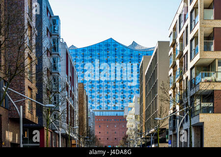 Elbphilharmonie et maisons du quai impérial à Hambourg, Allemagne, Europe, und Elbphilharmonie Haeuser am Kaiserkai à Hamburg, Deutschland, Europa Banque D'Images