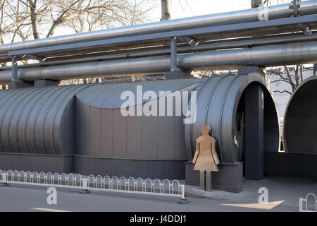 Les toilettes publiques en 798 dans l'Art District. Beijing, Chine Banque D'Images