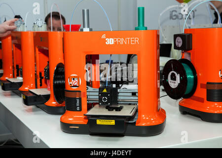 L'imprimante 3d impression mini Sparta close up sur le processus d'exposition Cebit 2017 à Hanovre, Allemagne Banque D'Images