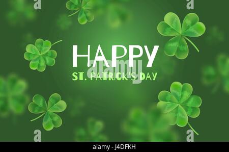 Template Design bannière sur le jour de la Saint Patrick. L'effet 3d du trèfle. Simple bannière pour le site, boutique, magazine promotions. Bannière avec place pour le texte. Illustration de Vecteur