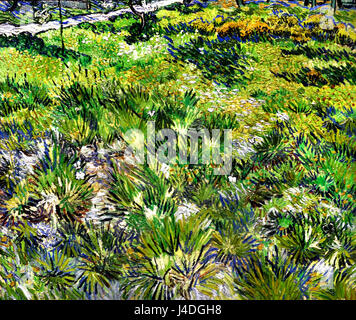 L'herbe longue avec les papillons 1890 Vincent van Gogh 1853- 1890 Le Néerlandais Pays-Bas Banque D'Images