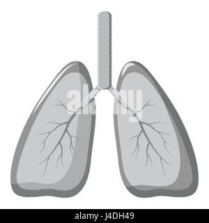 Les poumons, l'icône de style monochrome gris Illustration de Vecteur