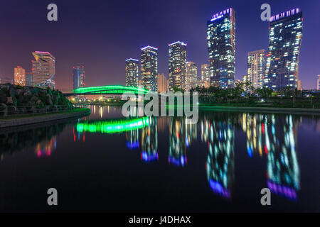 Songdo,Corée du Sud - 17 mai 2015 : Songdo Central Park dans le quartier d'affaires international de Songdo Incheon, Corée du Sud. Banque D'Images