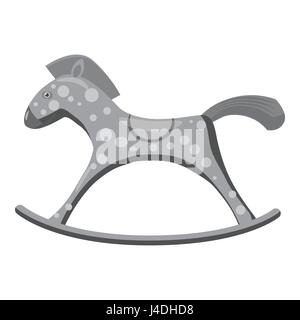 Rocking Horse, icône style monochrome gris Illustration de Vecteur