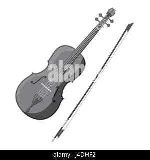 L'icône de violon, style monochrome gris Illustration de Vecteur