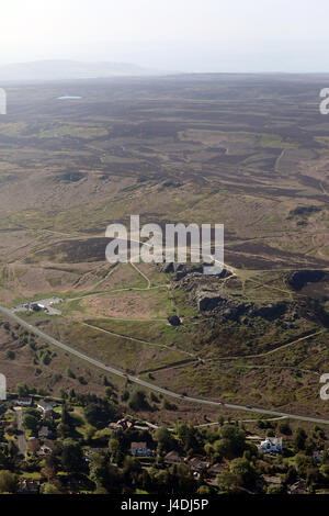 Vue aérienne d'Ilkley Moor, Yorkshire, UK Banque D'Images