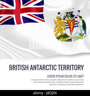 Pavillon de soyeux Territoire antarctique britannique forme sur un fond blanc avec le texte en blanc pour votre message publicitaire. Le rendu 3D. Banque D'Images