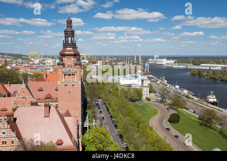 Szczecin / Panorama de la partie historique de la ville Banque D'Images