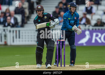 Londres, Royaume-Uni. 12 mai, 2017. Jason Roy batting de Surrey. Surrey v Kent dans le Royal London Simatai Cup à l'ovale dans le sud de Londres. David Rowe/Alamy Live News Banque D'Images