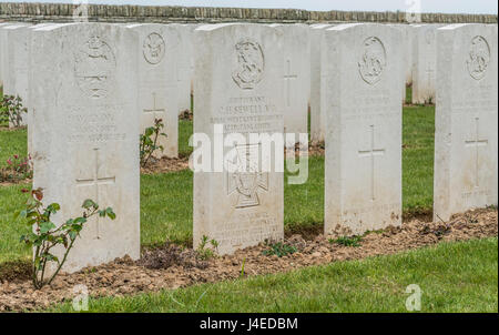 Le cimetière militaire britannique de la colline de Vaulx sur la bataille de la Somme et le nord de la France Banque D'Images