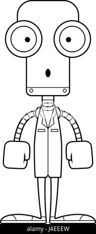 Un dessin animé robot médecin à la surprise. Illustration de Vecteur