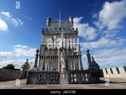 La Tour de Belém ou la tour de St Vincent est une tour fortifiée Banque D'Images