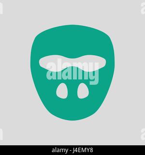L'icône de masque de cricket. Avec fond gris vert. Vector illustration. Illustration de Vecteur