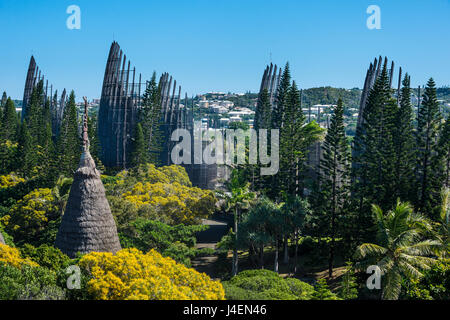 Centre culturel Jean-Marie Tjibaou, Nouméa, Nouvelle-Calédonie, Pacifique Banque D'Images