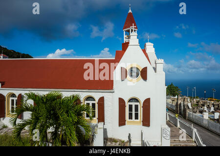 Maisons traditionnelles dans Windwardside, Saba, Antilles néerlandaises, Antilles, Caraïbes, Amérique Centrale Banque D'Images